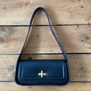 Rachel Zoe Black Shoulder Bag with Gold Clasp